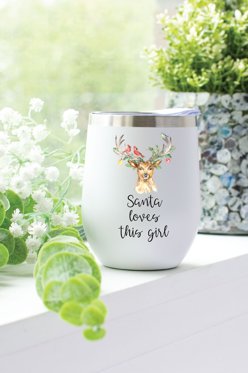 Santa Loves This Girl tumbler, Christmas Gift for Her