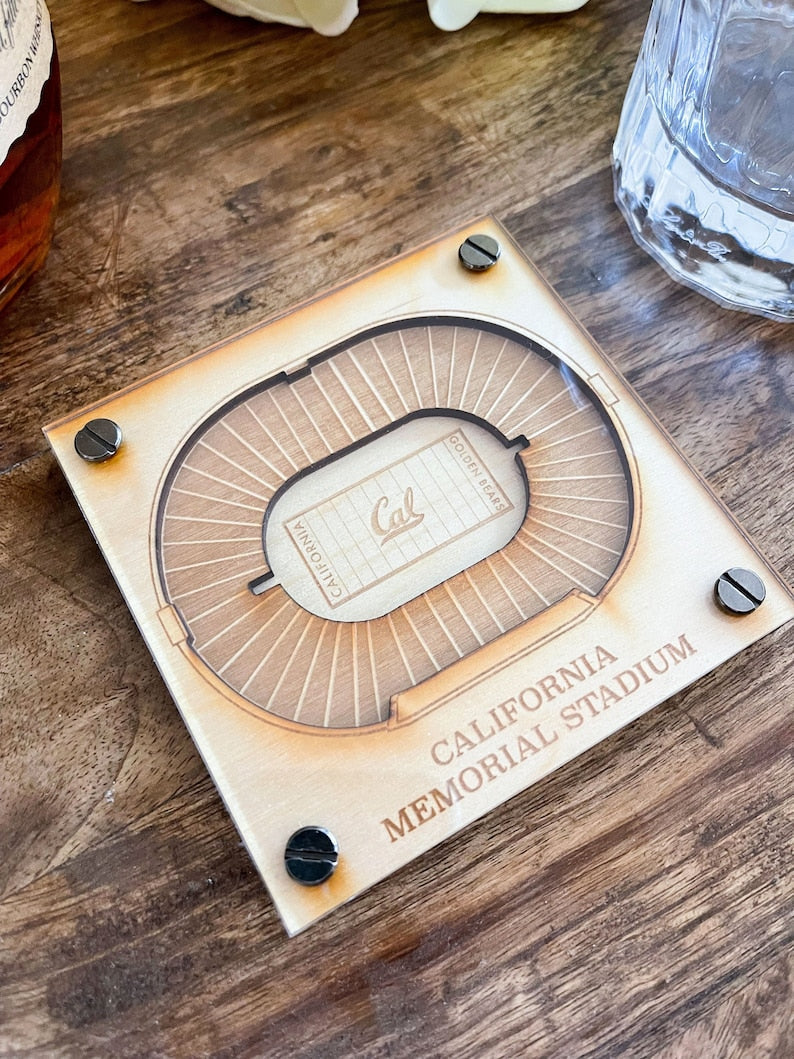 UC Berkeley Golden Bears Fan Gift, 3D Wood Coaster, Engraved Coaster, Sports Gift, Football Gift, Gift for Her, Anniversary Gift