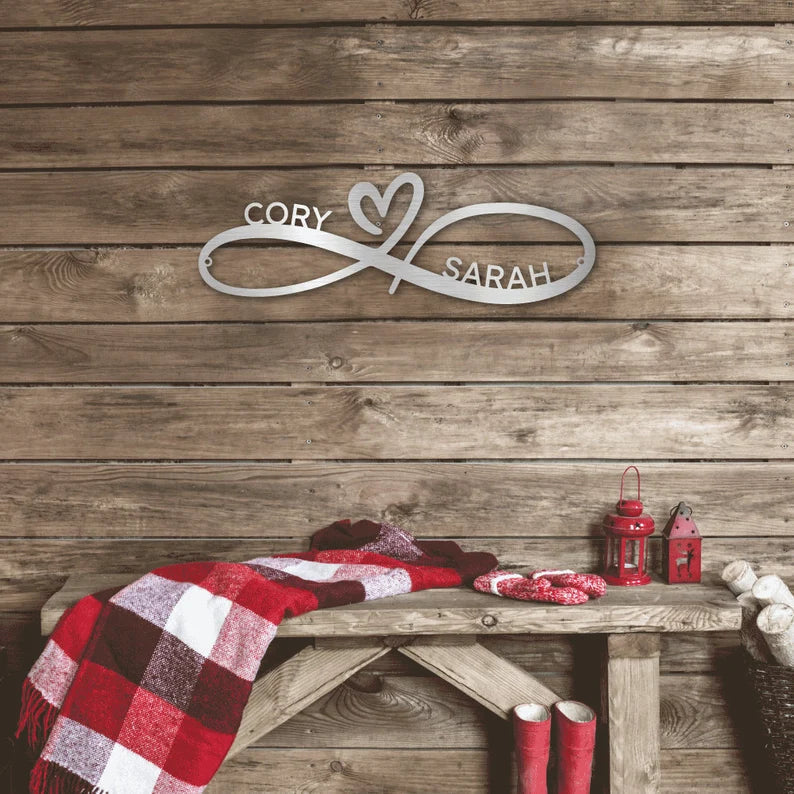 Couples Monogram Metal Sign- For Valentine's Day Gift