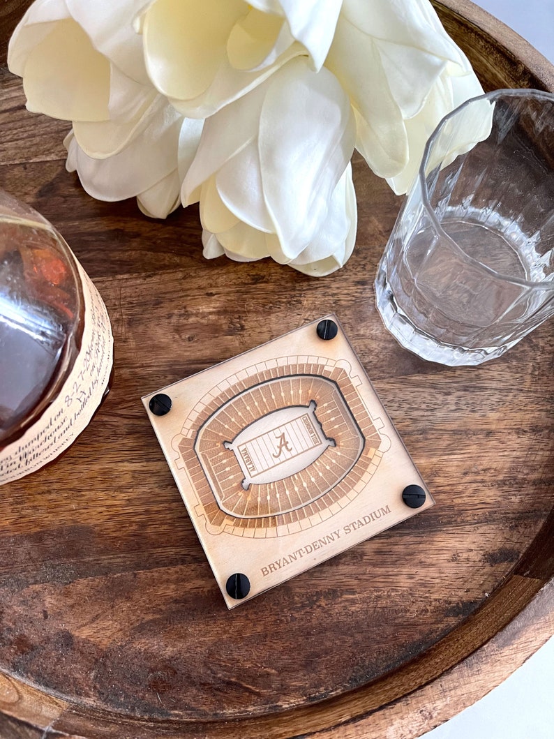 Bryant Denny Stadium Layered Coaster, 3D Wood Coaster, Sports Gift, Home Bar, Custom Gift, Personalized Sports Gift, Football Fan