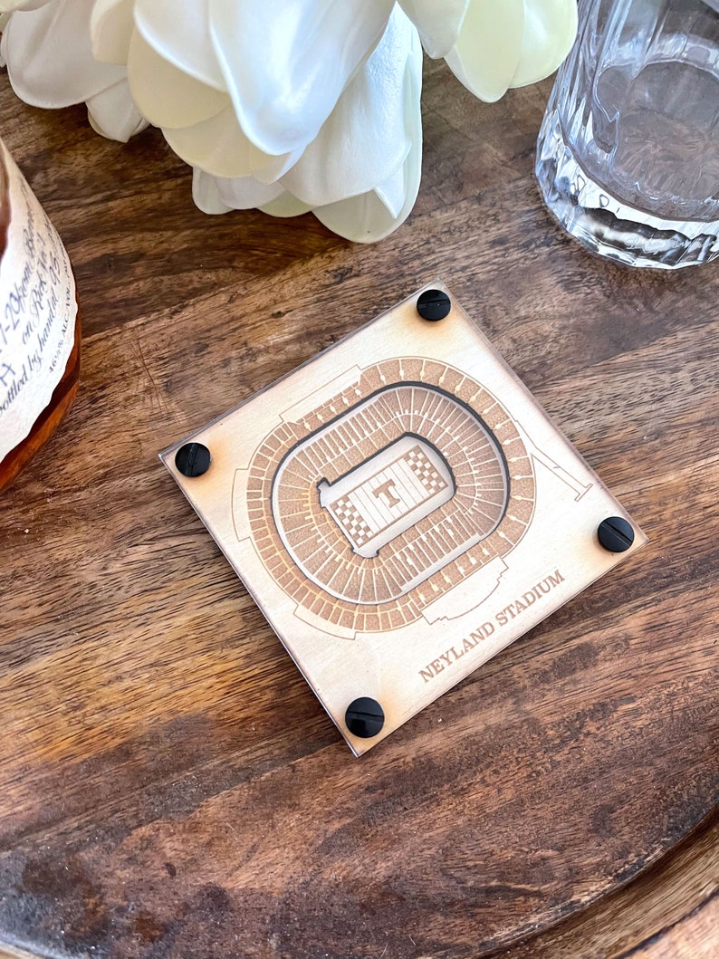 Neyland Stadium Layered Coaster, 3D Wood Coaster, Sports Gift, Football Gift, Home Bar, Custom Gift, Personalized Sports Gift
