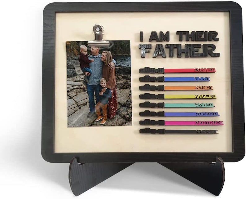 Personalized Name and Color Saber Wooden Plaque I Am Their Father