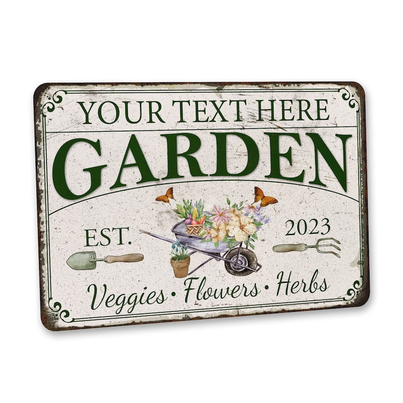 Personalized Garden Sign Veggie Garden, Flower Garden, Herb Garden, Patio Decor Porch Decor, Gifts For Her Mother Day Gift