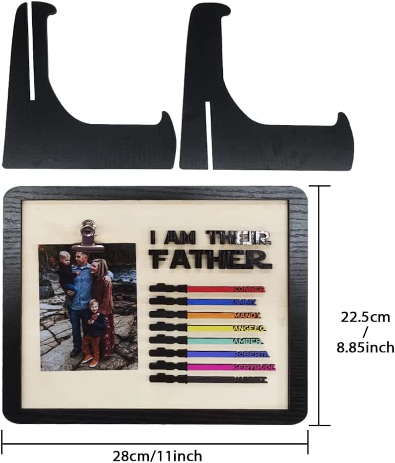 Personalized Name and Color Saber Wooden Plaque I Am Their Father