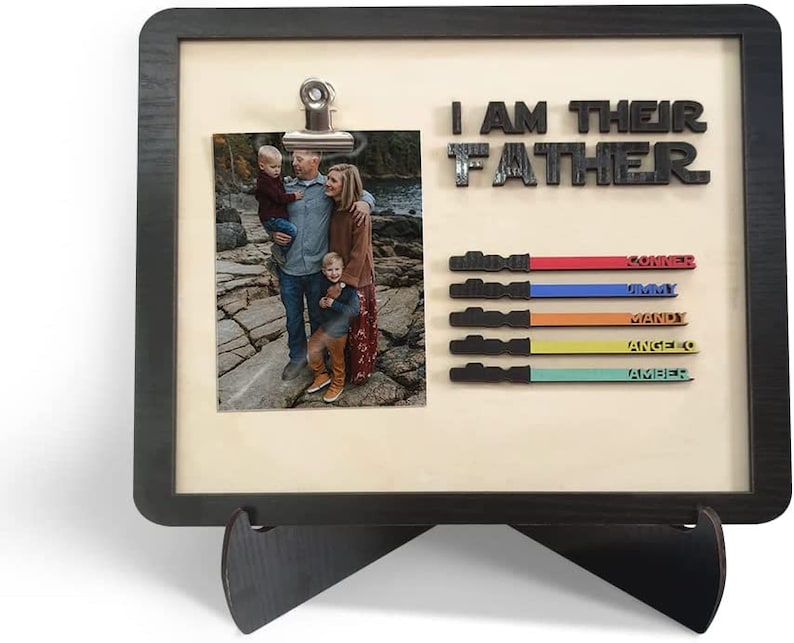 Personalized Name and Color Saber Wooden Plaque I Am Their Father