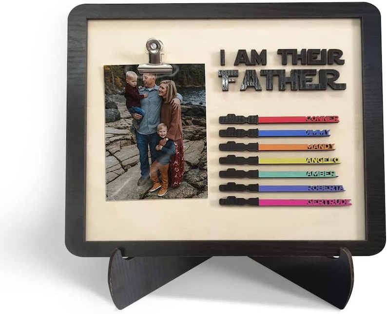 Personalized Name and Color Saber Wooden Plaque I Am Their Father