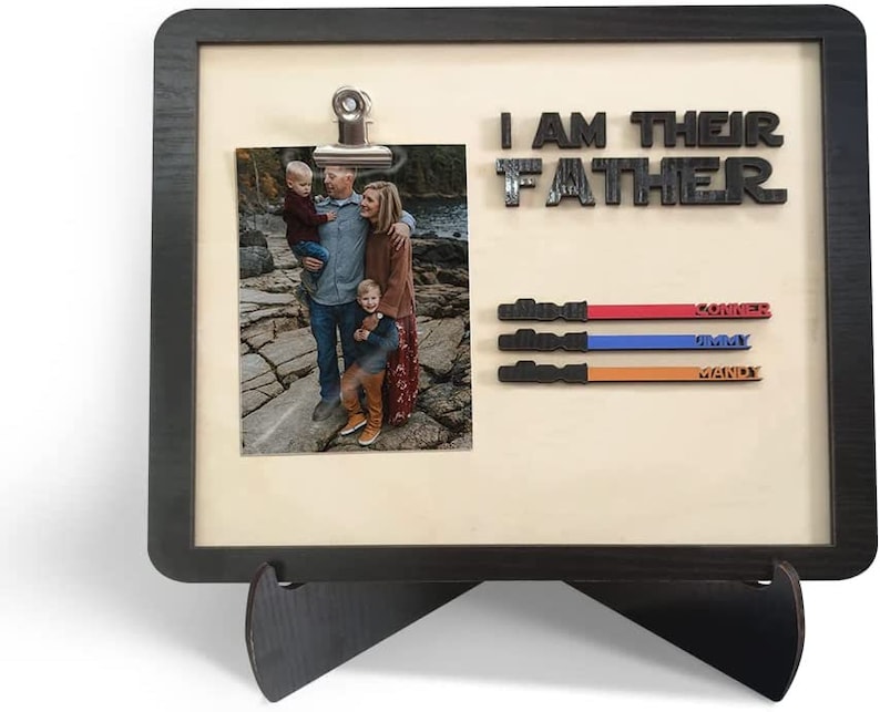 Personalized Name and Color Saber Wooden Plaque I Am Their Father