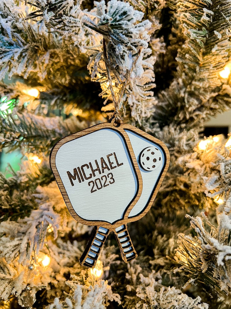 Personalized Pickleball Ornament | Paddles | Rackets | Ball Sport