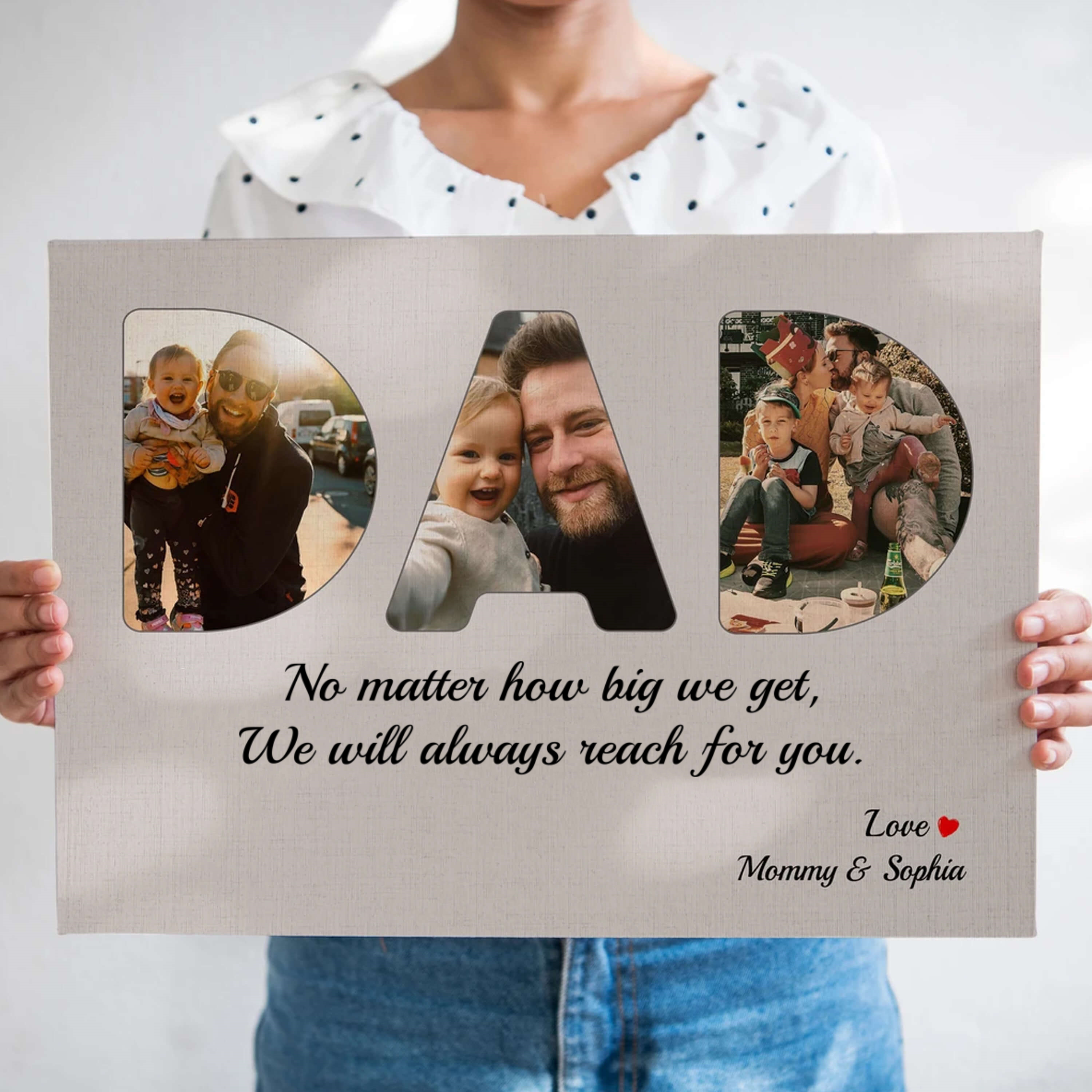 DAD Custom Photo Canvas Gift