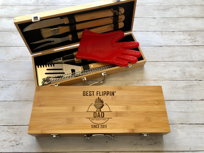 Personalized 10pcs Grill Master BBQ Set For Dad