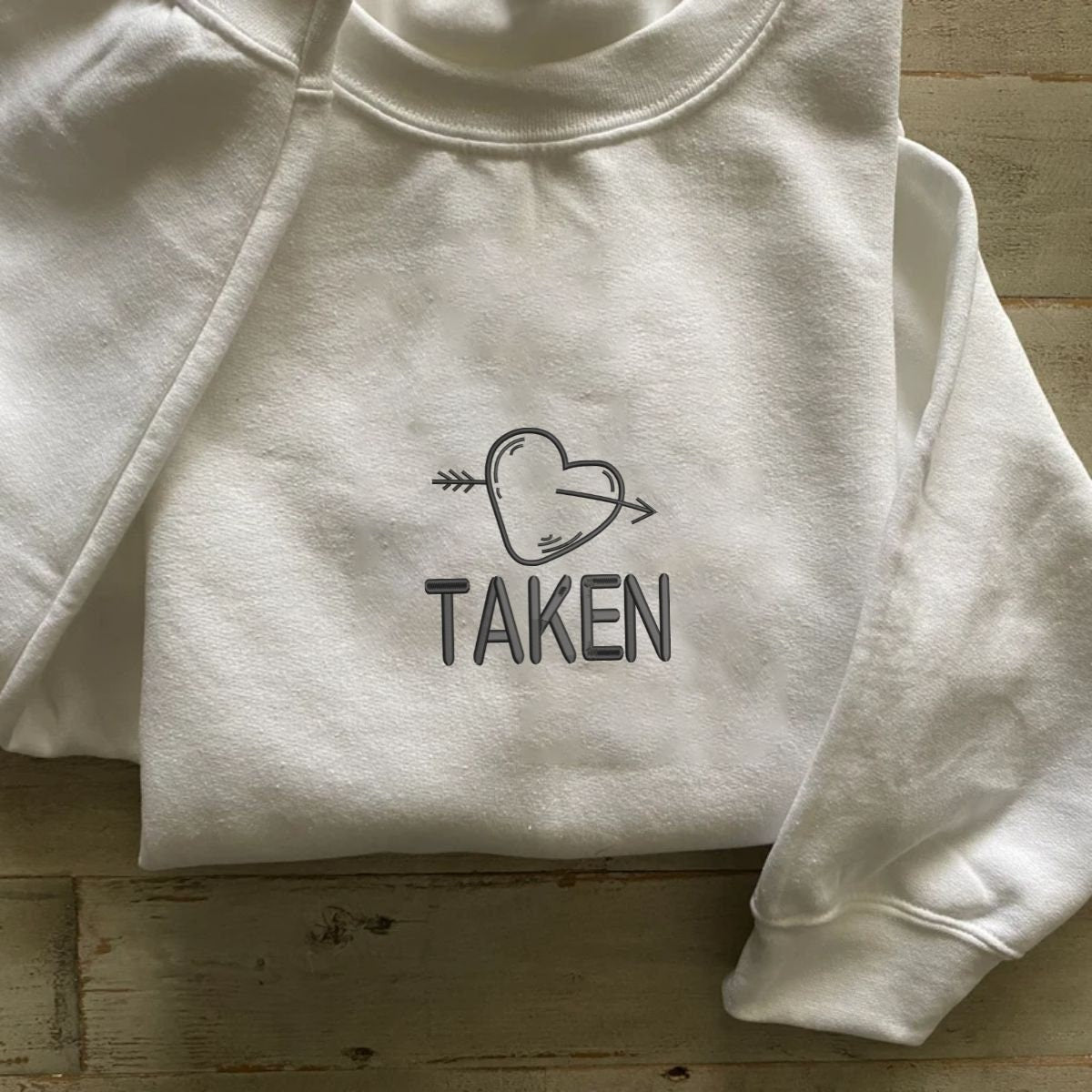 EMBROIDERED Custom Valentines Day Couple, Heart Couple Sweatshirt
