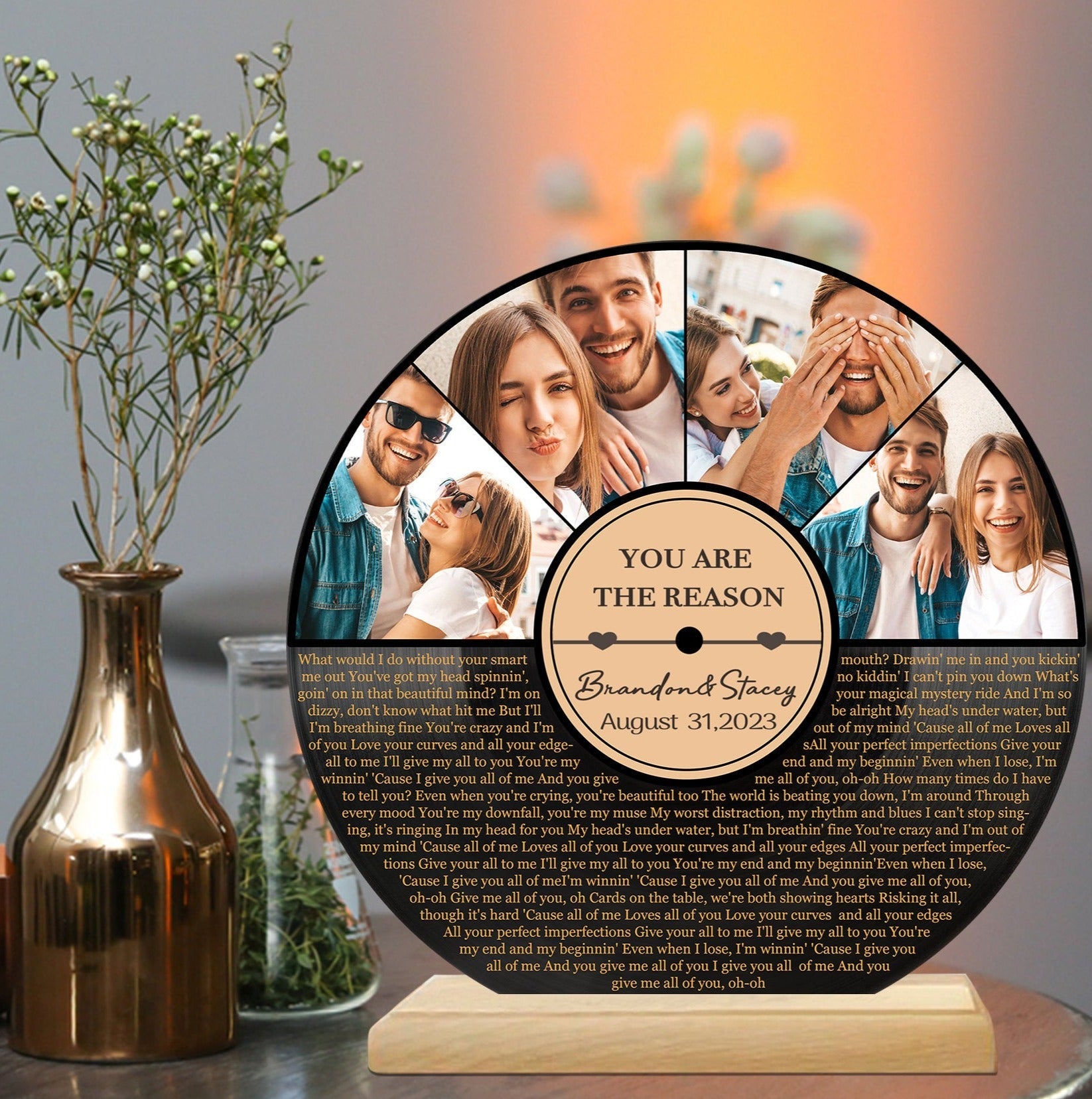 Personalize Record Ornament Valentine Day Gift for Him