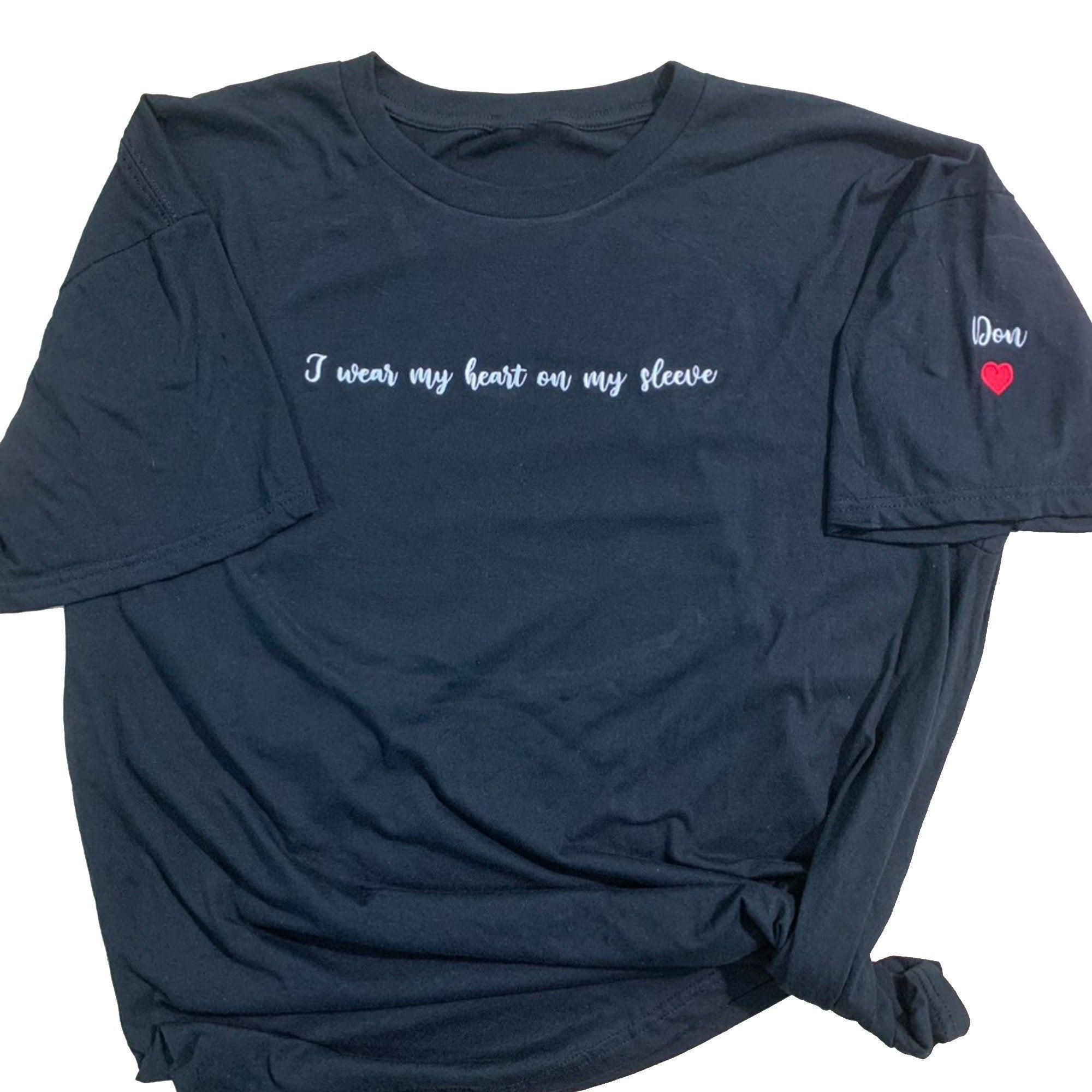 💖Embroidered I Wear My Heart On My Sleeve Sweatshirt, Custom Embroidery Mom Sweatshirt