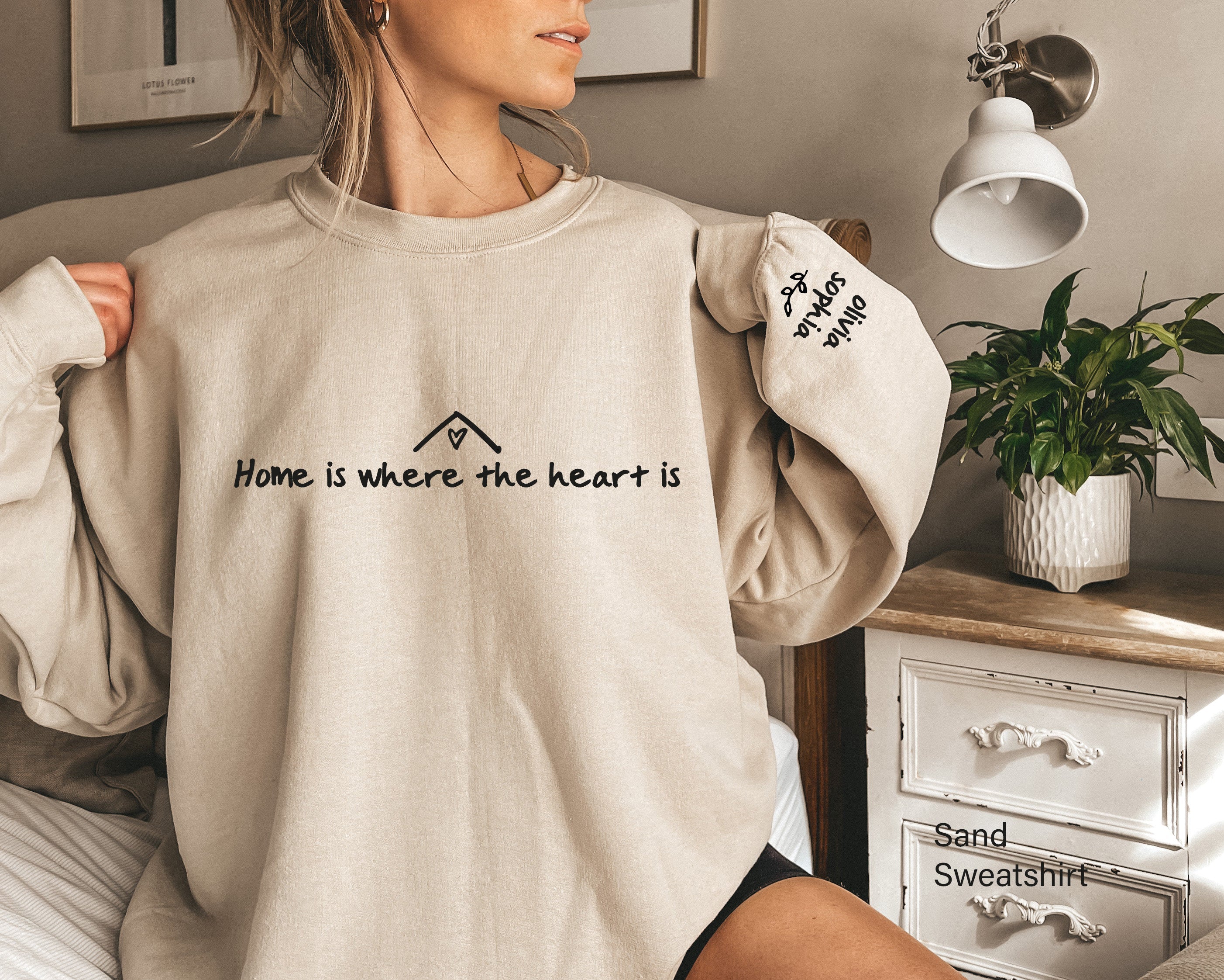 Custom Mom Shirt With Kids Names, Custom Mama Sweatshirt, Personalized Mother's Day Gifts, I Wear My Heart On My Sleeve Hoodie
