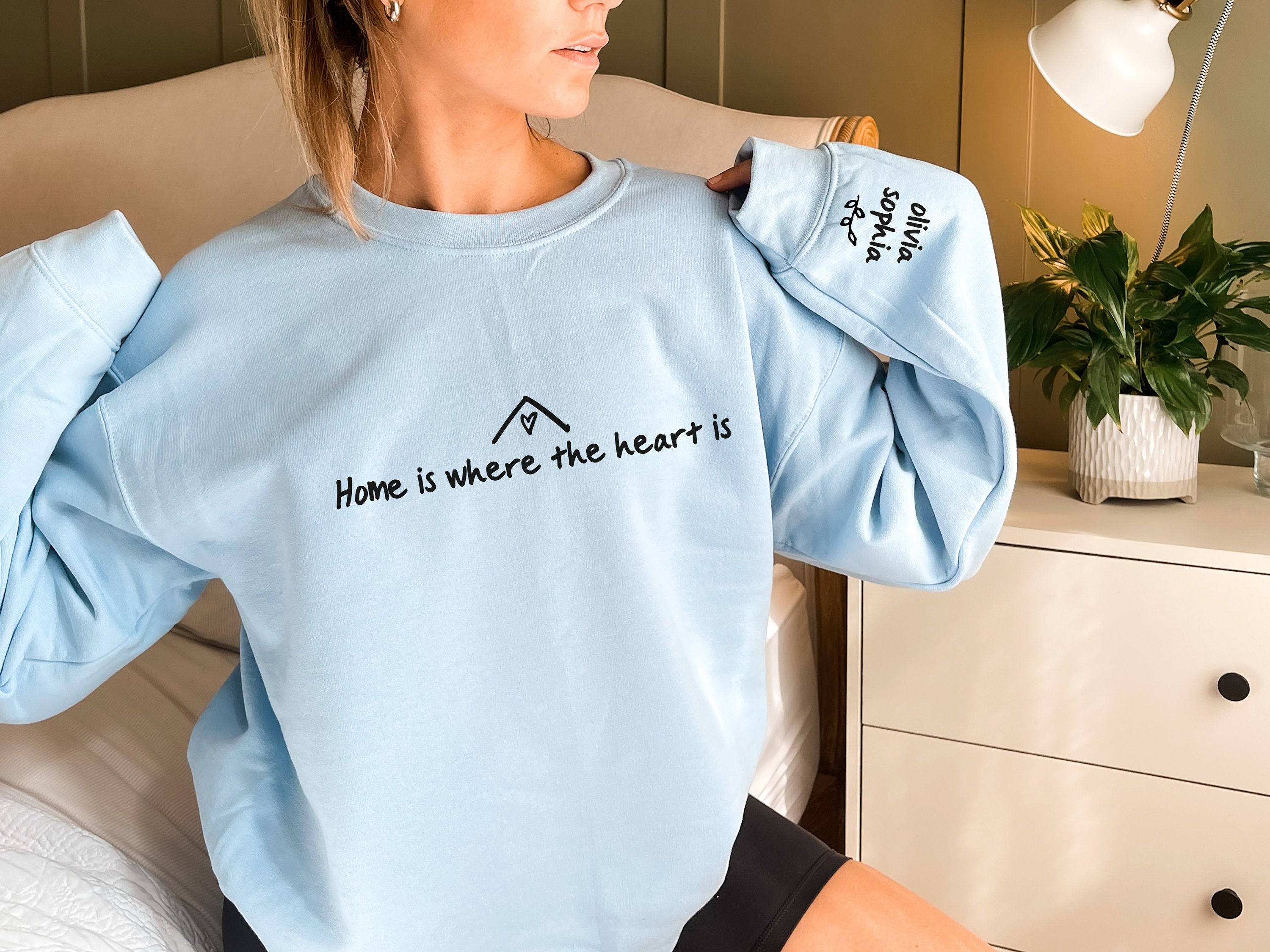 Custom Mom Shirt With Kids Names, Custom Mama Sweatshirt, Personalized Mother's Day Gifts, I Wear My Heart On My Sleeve Hoodie