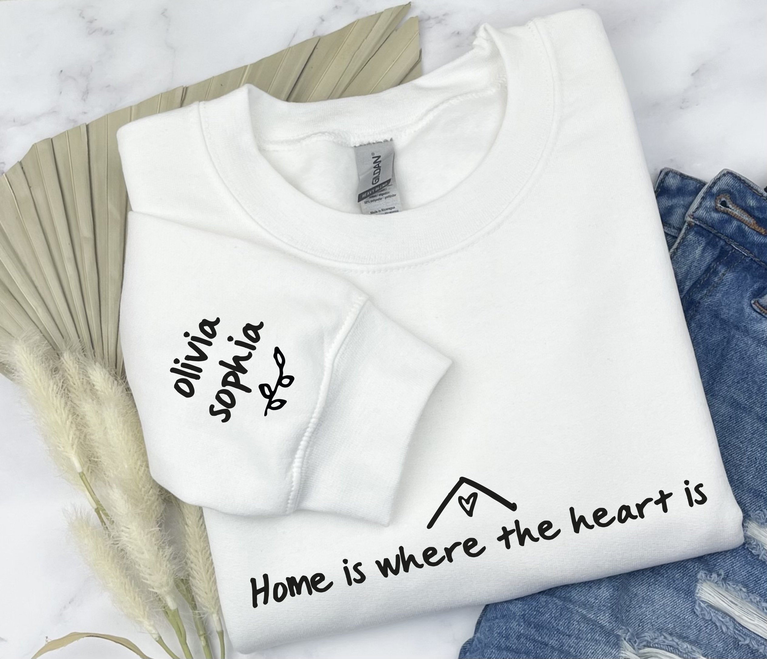 Custom Mom Shirt With Kids Names, Custom Mama Sweatshirt, Personalized Mother's Day Gifts, I Wear My Heart On My Sleeve Hoodie