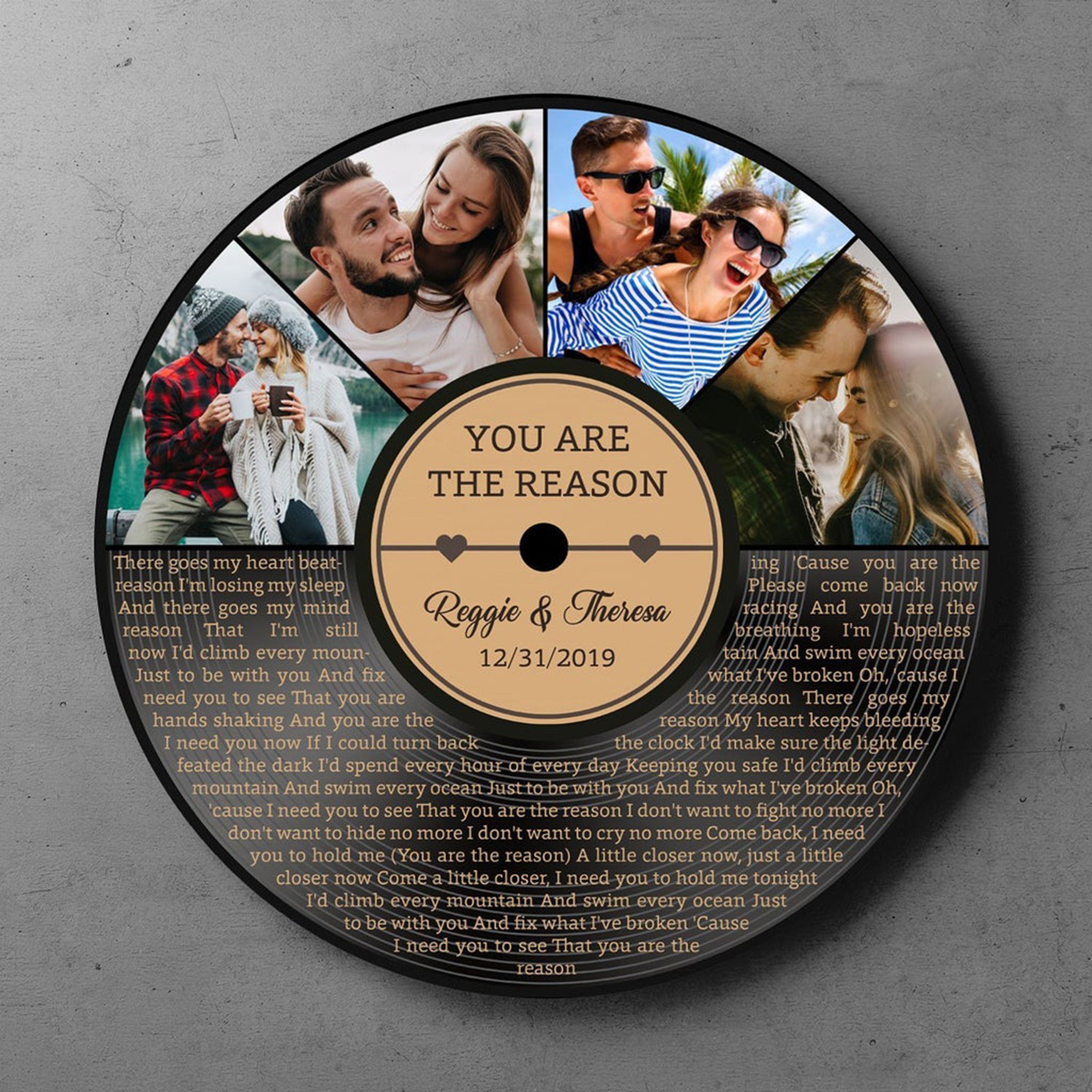 Personalize Record Ornament Valentine Day Gift for Him