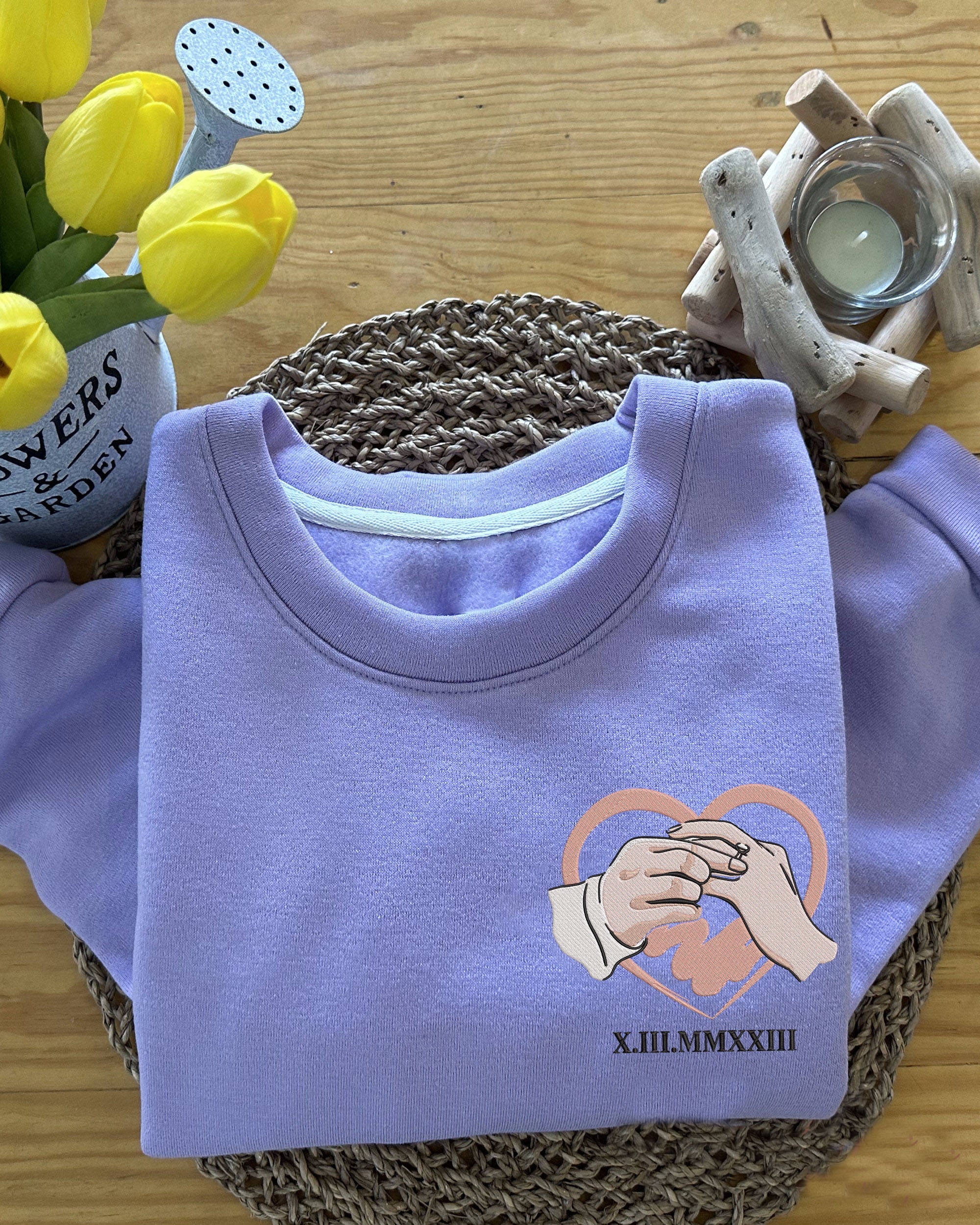 Couple Memorial Embroidery Gift Sweatshirt