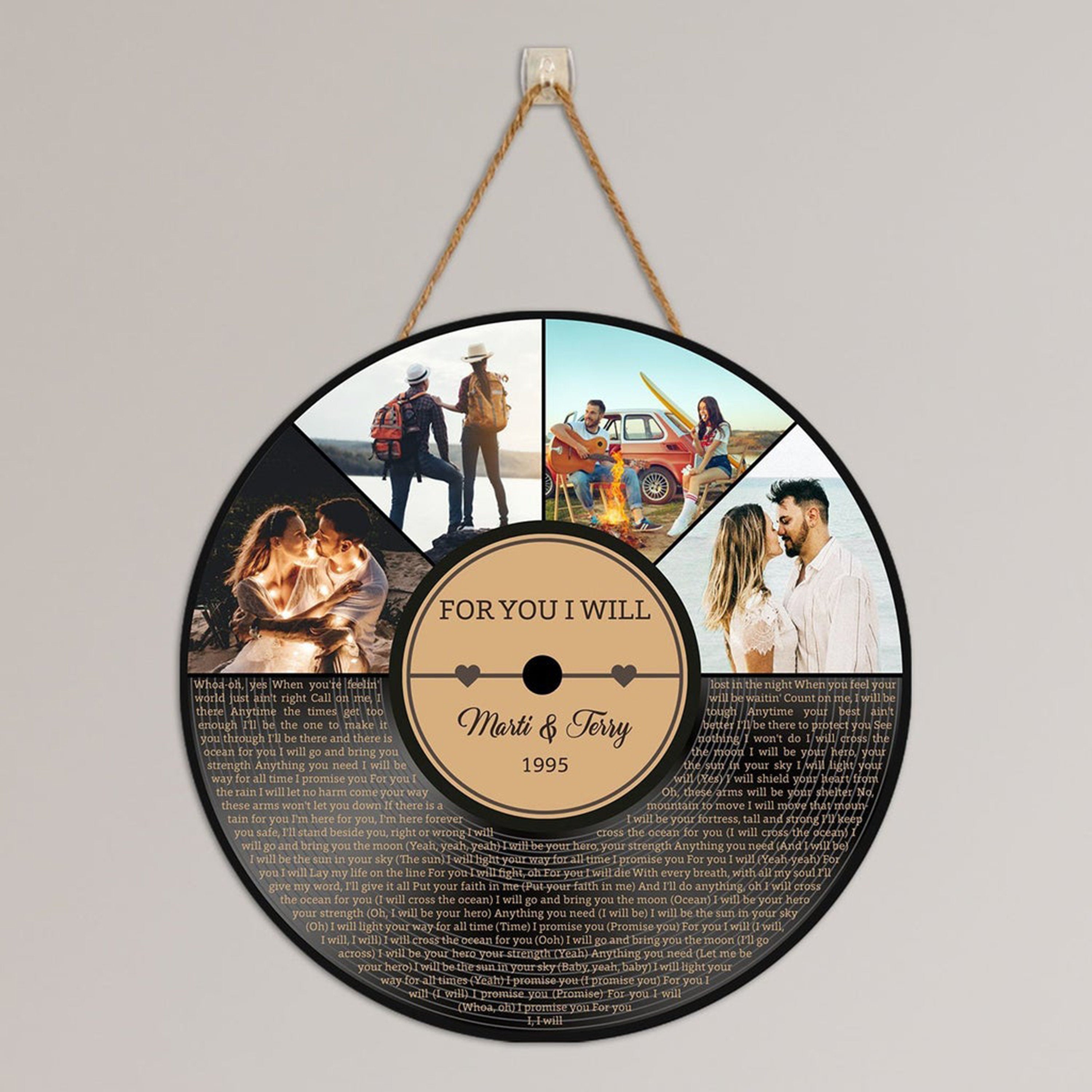 Personalize Record Ornament Valentine Day Gift for Him