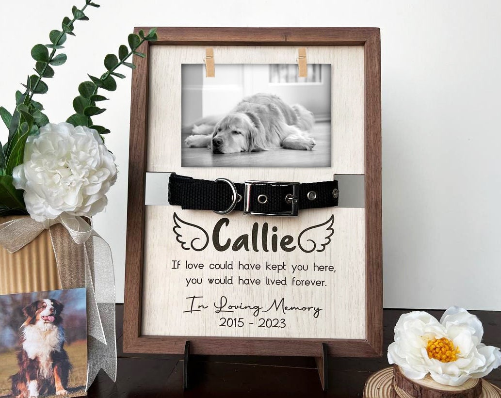 Pet Memorial Dog Collar Holder | Dog Loss Memorial Frame