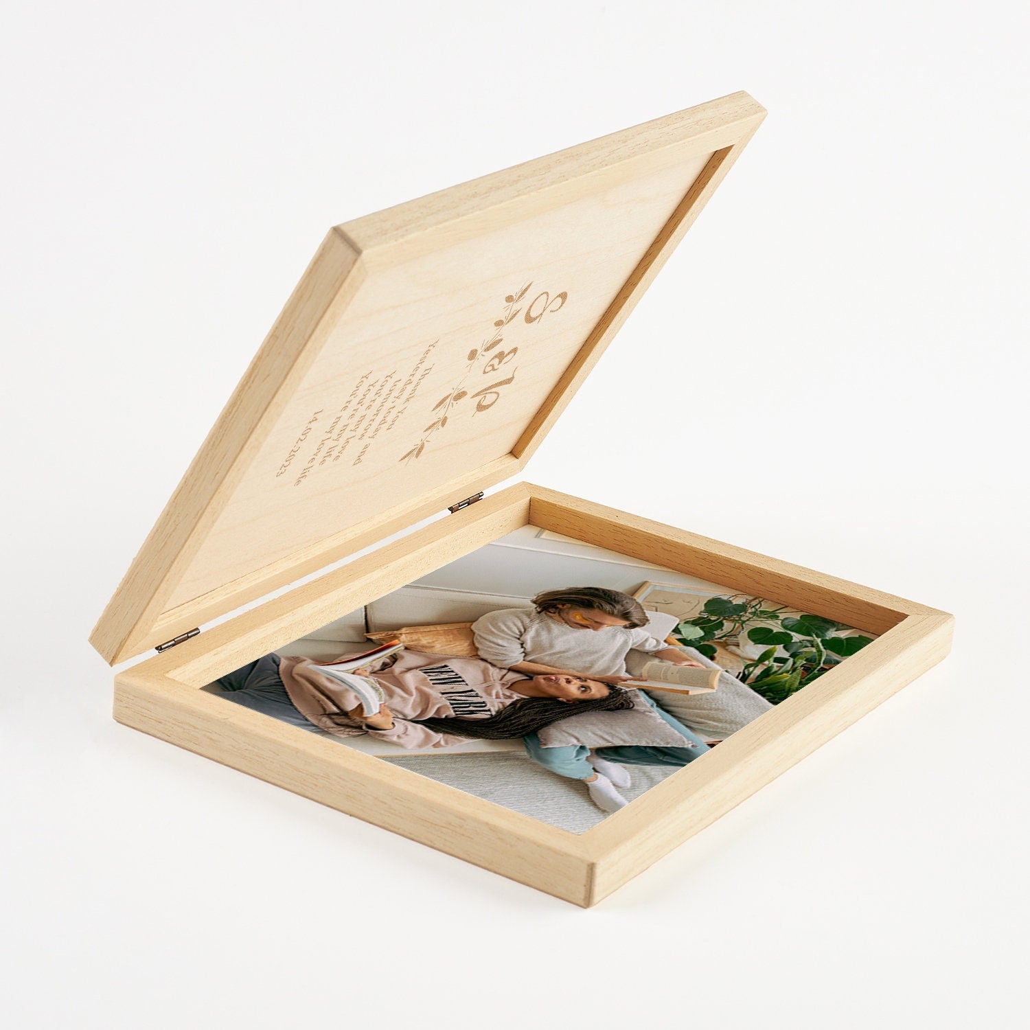 Personalized Frame Gift For Her Wooden Keepsake Box, Anniversary Gift for Girlfriend, Wife