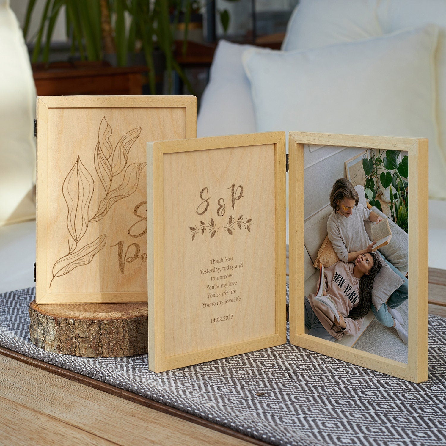 Personalized Frame Gift For Her Wooden Keepsake Box, Anniversary Gift for Girlfriend, Wife