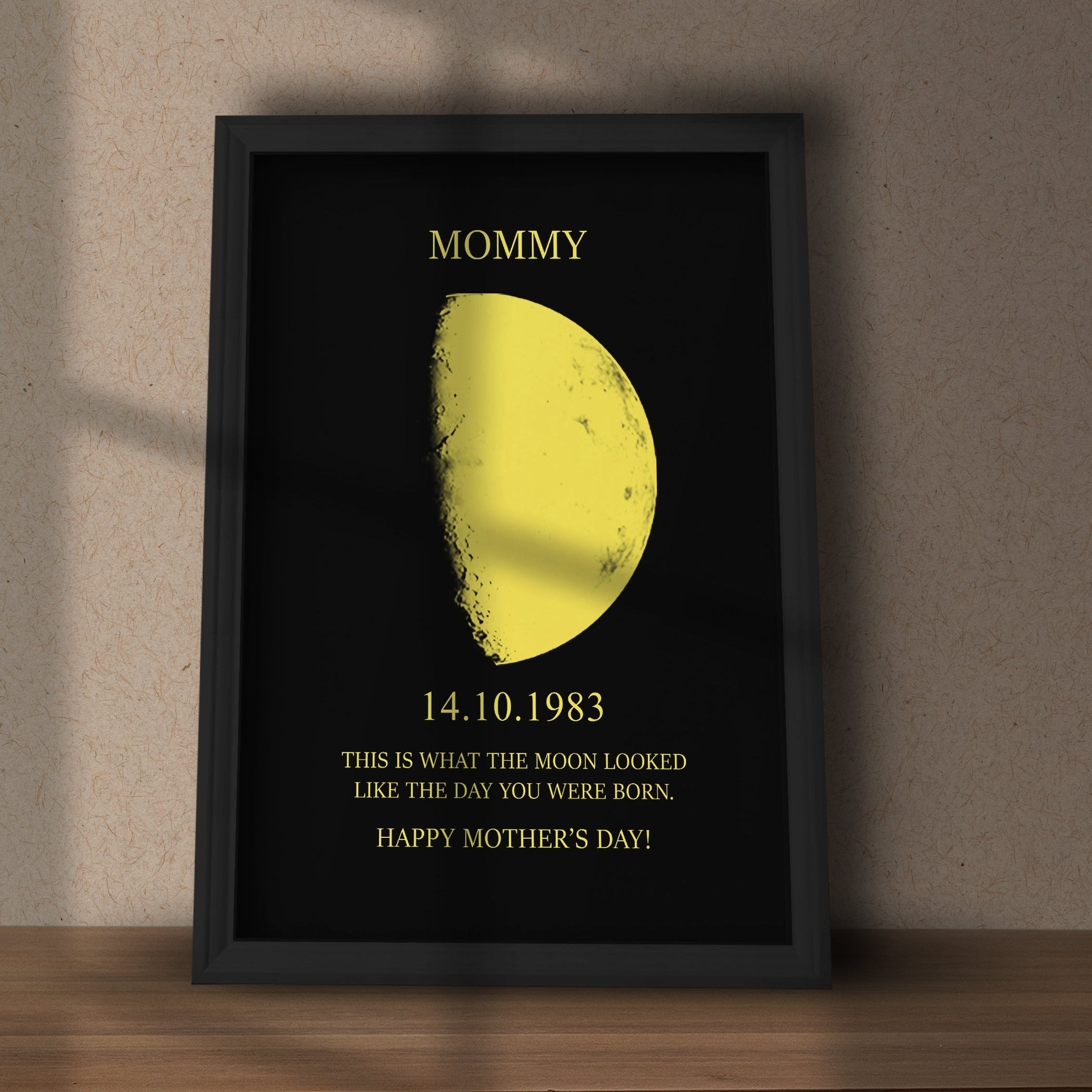 Custom Moon Art Frame/ REAL MOON PHASE - For Memory Gift