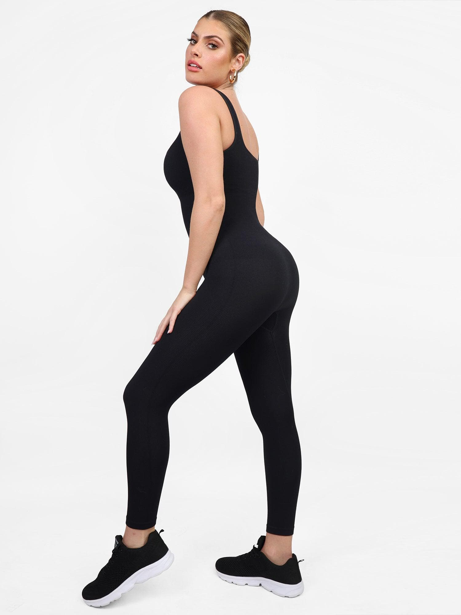 Seamless Square Neck One Piece Sport Jumpsuit