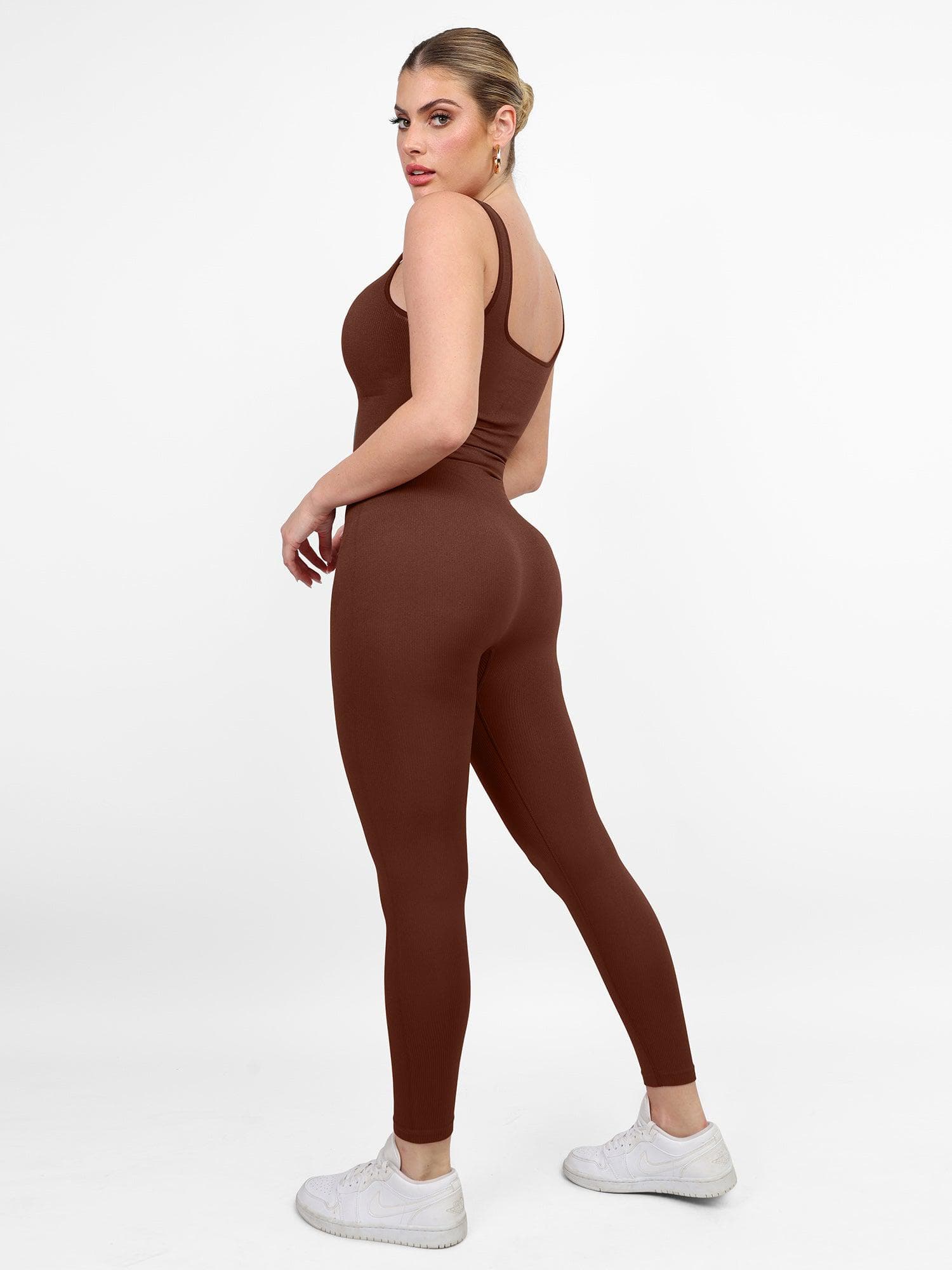 Seamless Square Neck One Piece Sport Jumpsuit