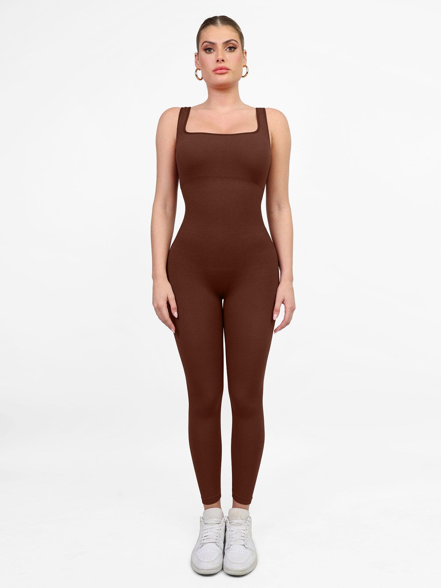 Seamless Square Neck One Piece Sport Jumpsuit