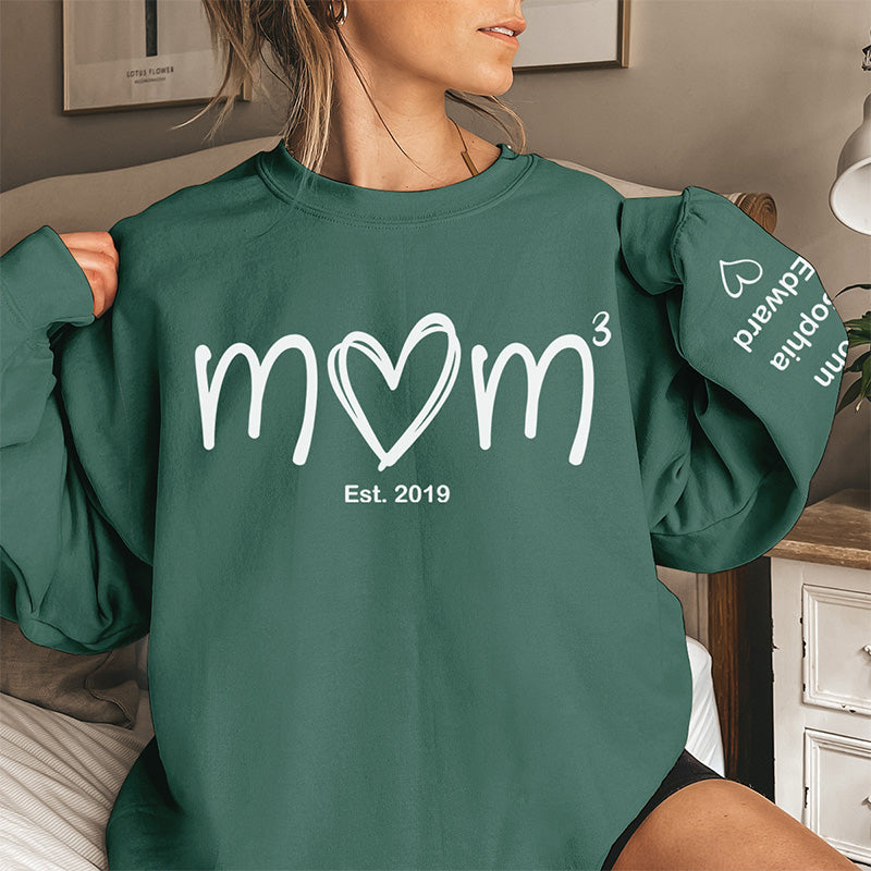 Personalized Custom Unisex Sweatshirt With Design On Sleeve - Birthday Gift For Mom