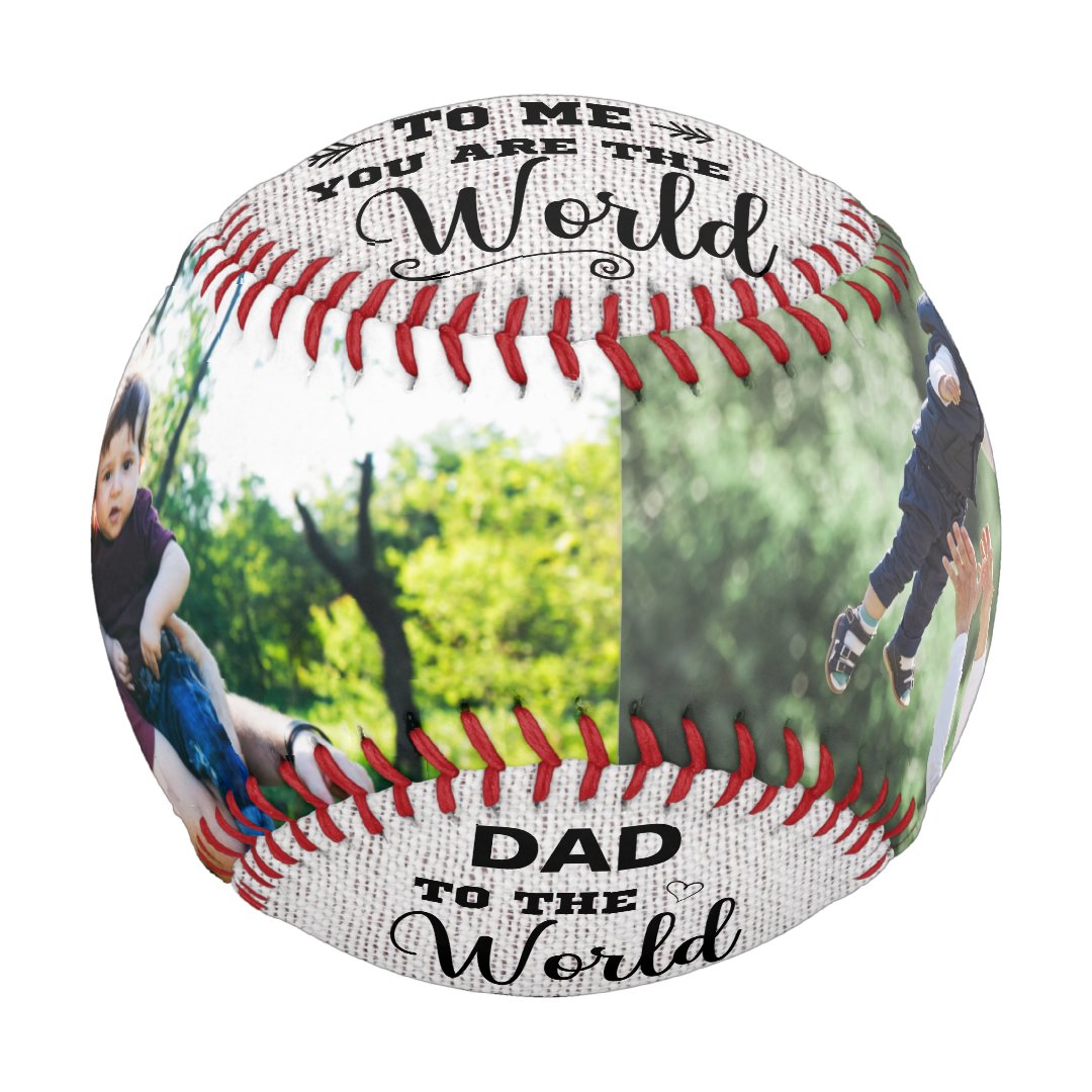To Me You Are The World Custom Dad 2 Photo Collage Baseball