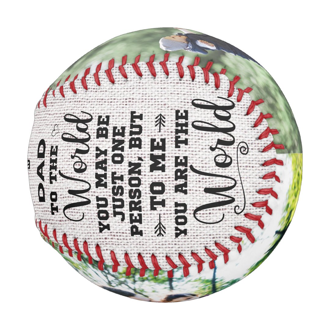 To Me You Are The World Custom Dad 2 Photo Collage Baseball