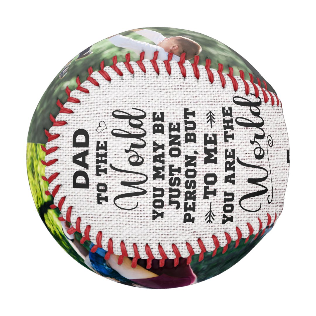 To Me You Are The World Custom Dad 2 Photo Collage Baseball